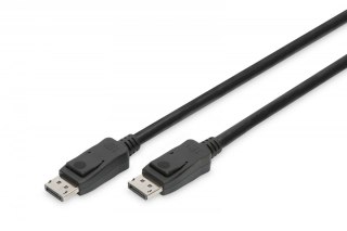 Digitus Kabel połączeniowy DisplayPort z zatrzaskami 8K 30Hz UHD Typ DP/DP M/M 1m Czarny
