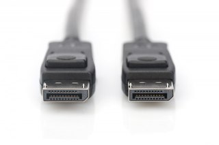 Digitus Kabel połączeniowy DisplayPort z zatrzaskami 8K 30Hz UHD Typ DP/DP M/M 1m Czarny