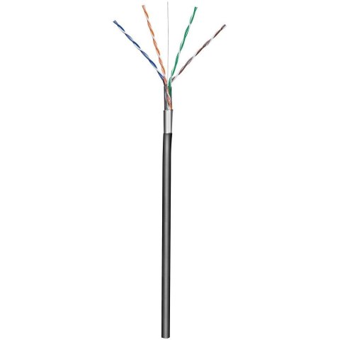 Techly Kabel skrętka zewnętrzna F/UTP Cat5e 4x2 drut CCA 305m czarny Techly Kabel skrętka zewnętrzna F/UTP Cat5e 4x2 drut CCA 305m czarny