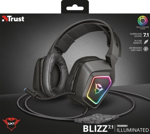 Trust Słuchawki gamingowe GXT450 Blizz RGB 7.1 Surround