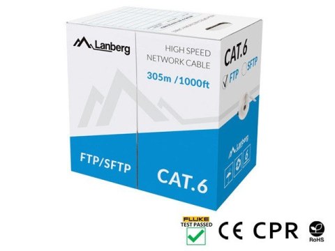 Lanberg Kabel FTP Kat.6 CU 305 m drut szary Lanberg Kabel FTP Kat.6 CU 305 m drut szary