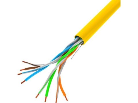 Lanberg Kabel LAN UTP 100Mb/s 305m drut cca żółty Lanberg Kabel LAN UTP 100Mb/s 305m drut cca żółty