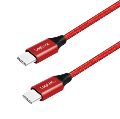 LogiLink Kabel USB 2.0 USB-C do USB-C męski, długość 1m Czerwony LogiLink Kabel USB 2.0 USB-C do USB-C męski, długość 1m Czerwony