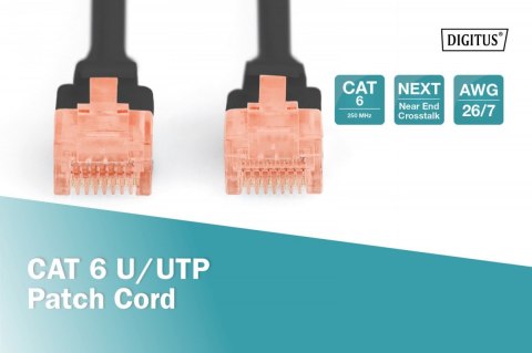 Digitus Patch cord U/UTP kat.6 PVC 5m czarny Digitus Patch cord U/UTP kat.6 PVC 5m czarny