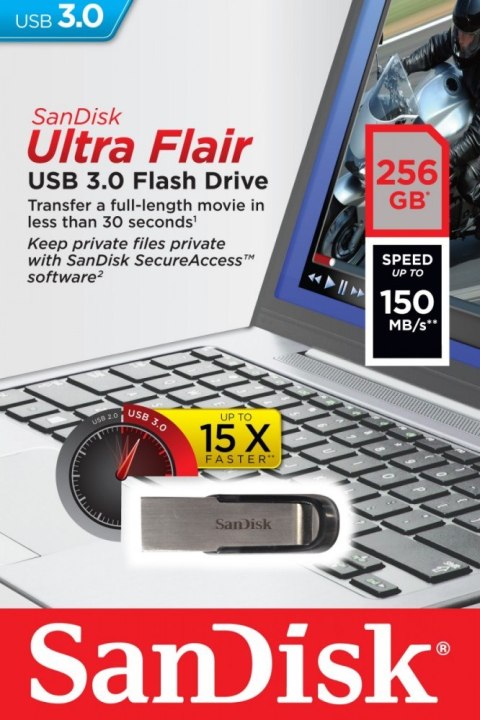 SanDisk Pendrive ULTRA FLAIR USB 3.0 256GB 150MB/s SanDisk Pendrive ULTRA FLAIR USB 3.0 256GB 150MB/s