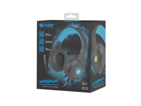 Fury Słuchawki Warhawk RGB dla graczy czarno-niebieskie Fury Słuchawki Warhawk RGB dla graczy czarno-niebieskie