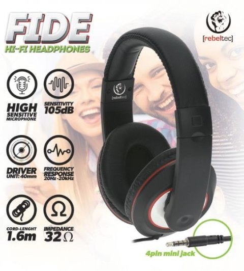 Rebeltec Słuchawki stereo z mikrofonem Fide Rebeltec Słuchawki stereo z mikrofonem Fide