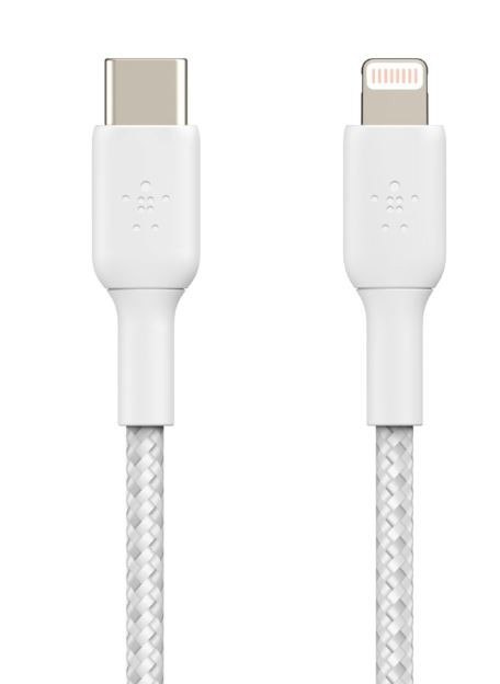 Belkin Kabel Braided USB-C Lightning 1m biały Belkin Kabel Braided USB-C Lightning 1m biały