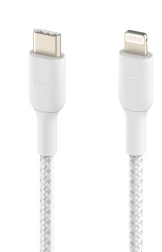Belkin Kabel Braided USB-C Lightning 1m biały