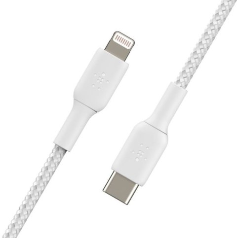 Belkin Kabel Braided USB-C Lightning 1m biały Belkin Kabel Braided USB-C Lightning 1m biały