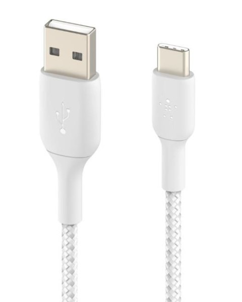 Belkin Kabel Braided USB-C USB-A 15cm biały Belkin Kabel Braided USB-C USB-A 15cm biały