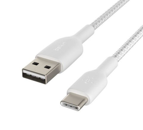 Belkin Kabel Braided USB-C USB-A 15cm biały Belkin Kabel Braided USB-C USB-A 15cm biały