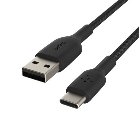Belkin Kabel Braided USB-C USB-A 2m czarny Belkin Kabel Braided USB-C USB-A 2m czarny