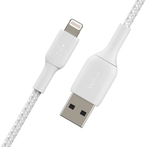 Belkin Kabel Braided USB- Lightning 15cm biały Belkin Kabel Braided USB- Lightning 15cm biały