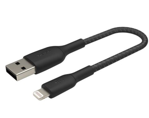 Belkin Kabel Braided USB- Lightning 15cm czarny Belkin Kabel Braided USB- Lightning 15cm czarny