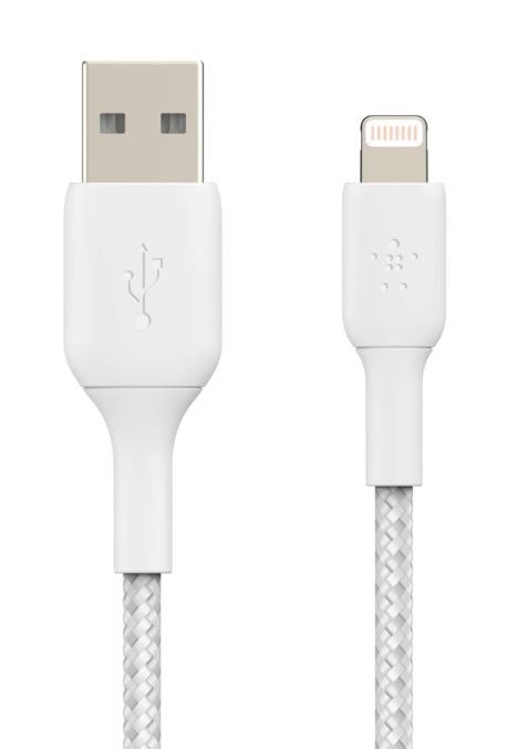 Belkin Kabel Braided USB- Lightning 1m biały Belkin Kabel Braided USB- Lightning 1m biały