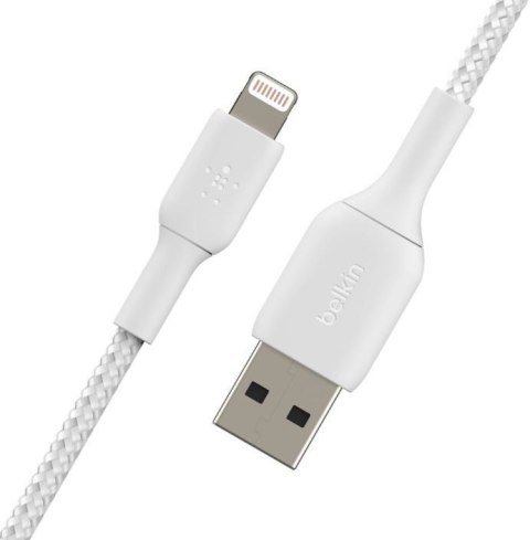 Belkin Kabel Braided USB- Lightning 1m biały Belkin Kabel Braided USB- Lightning 1m biały