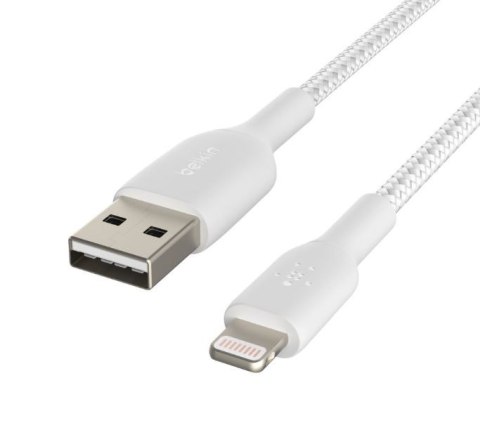 Belkin Kabel Braided USB- Lightning 1m biały Belkin Kabel Braided USB- Lightning 1m biały