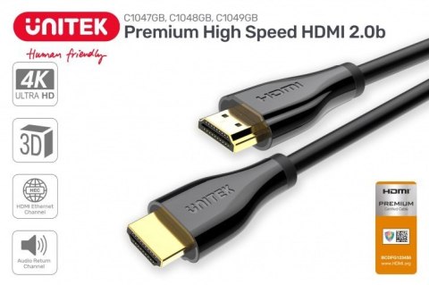 Unitek Kabel HDMI 2.0 PREMIUM CERTIFIED, 2M, M/M; C1048GB Unitek Kabel HDMI 2.0 PREMIUM CERTIFIED, 2M, M/M; C1048GB