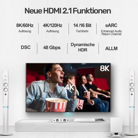 Unitek Kabel HDMI M/M 3m; v2.1; 8K; 120Hz; UHD; C139W Unitek Kabel HDMI M/M 3m; v2.1; 8K; 120Hz; UHD; C139W