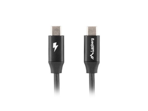 Lanberg Kabel USB-C M/M 2.0 CA-CMCM-40CU-0010-BK Czarny 1m Lanberg Kabel USB-C M/M 2.0 CA-CMCM-40CU-0010-BK Czarny 1m