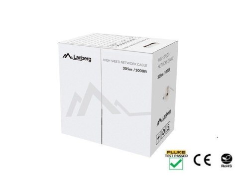 Lanberg Kabel UTP Kat.5e drut LCU5-12CU-0305-BK czarny Lanberg Kabel UTP Kat.5e drut LCU5-12CU-0305-BK czarny