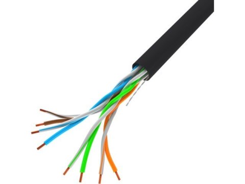 Lanberg Kabel UTP Kat.5e drut LCU5-12CU-0305-BK czarny Lanberg Kabel UTP Kat.5e drut LCU5-12CU-0305-BK czarny