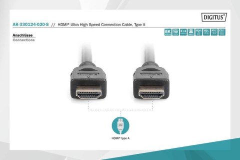 Digitus Kabel połączeniowy HDMI Ultra HighSpeed z Ethernetem 8K 60Hz UHD Digitus Kabel połączeniowy HDMI Ultra HighSpeed z Ethernetem 8K 60Hz UHD