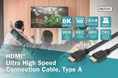 Digitus Kabel połączeniowy HDMI Ultra HighSpeed z Ethernetem 8K 60Hz UHD Digitus Kabel połączeniowy HDMI Ultra HighSpeed z Ethernetem 8K 60Hz UHD