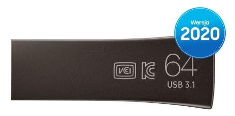 Samsung Pendrive BAR Plus USB3.1 64 GB Titan Gray Samsung Pendrive BAR Plus USB3.1 64 GB Titan Gray