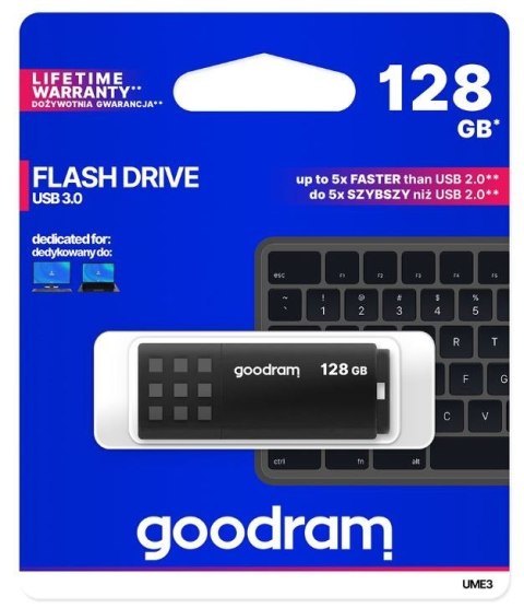 GOODRAM Pendrive UME3 128GB USB 3.0 Czarny GOODRAM Pendrive UME3 128GB USB 3.0 Czarny