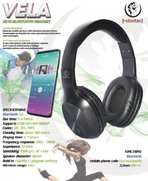 Rebeltec Słuchawki Bluetooth Vela Rebeltec Słuchawki Bluetooth Vela