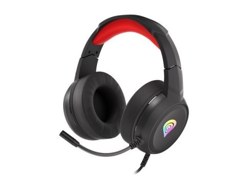 Natec Słuchawki dla graczy Genesis Neon 200 z mikrofonem podświetlenie RGB Czarno-czerwone Natec Słuchawki dla graczy Genesis Neon 200 z mikrofonem podświetlenie RGB Czarno-czerwone