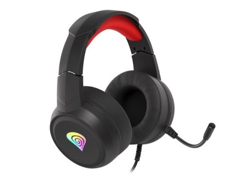 Natec Słuchawki dla graczy Genesis Neon 200 z mikrofonem podświetlenie RGB Czarno-czerwone Natec Słuchawki dla graczy Genesis Neon 200 z mikrofonem podświetlenie RGB Czarno-czerwone