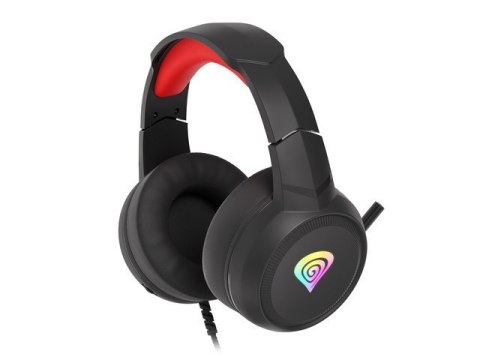 Natec Słuchawki dla graczy Genesis Neon 200 z mikrofonem podświetlenie RGB Czarno-czerwone Natec Słuchawki dla graczy Genesis Neon 200 z mikrofonem podświetlenie RGB Czarno-czerwone