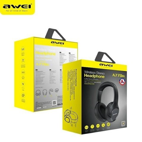 AWEI Słuchawki nauszne Bluetooth A770BL Czarne AWEI Słuchawki nauszne Bluetooth A770BL Czarne