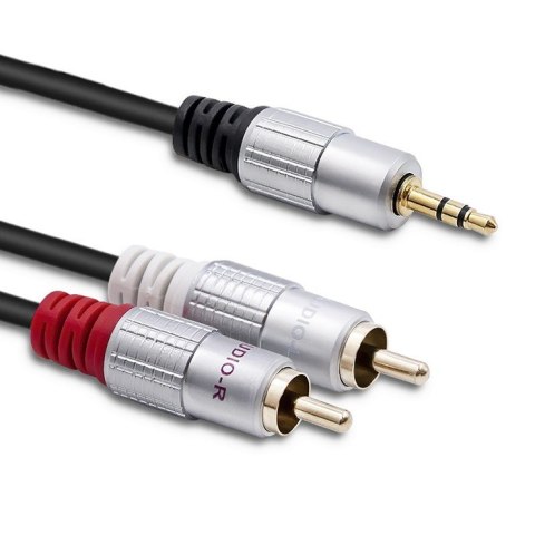 Qoltec Kabel 2xRCA / Mini Jack 3.5mm | 2m | czarny Qoltec Kabel 2xRCA / Mini Jack 3.5mm | 2m | czarny