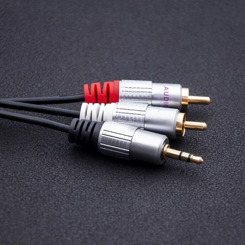 Qoltec Kabel 2xRCA / Mini Jack 3.5mm | 2m | czarny Qoltec Kabel 2xRCA / Mini Jack 3.5mm | 2m | czarny