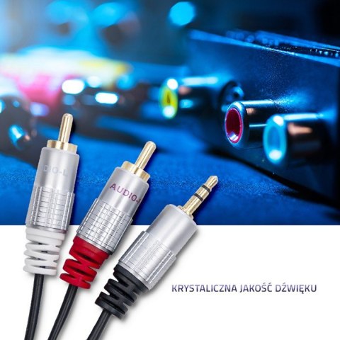 Qoltec Kabel 2xRCA / Mini Jack 3.5mm | 3m | czarny Qoltec Kabel 2xRCA / Mini Jack 3.5mm | 3m | czarny