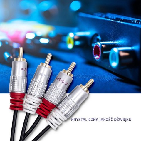 Qoltec Kabel 2xRCA męski / 2xRCA męski | 3m | czarny Qoltec Kabel 2xRCA męski / 2xRCA męski | 3m | czarny