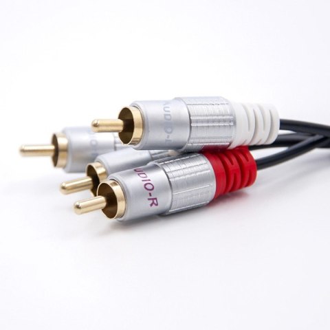 Qoltec Kabel 2xRCA męski / 2xRCA męski | 3m | czarny Qoltec Kabel 2xRCA męski / 2xRCA męski | 3m | czarny