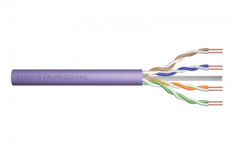 Digitus Kabel teleinformatyczny instalacyjny kat.6, U/UTP, Dca, drut, AWG 23/1, LSOH, 100m, fioletowy Digitus Kabel teleinformatyczny instalacyjny kat.6, U/UTP, Dca, drut, AWG 23/1, LSOH, 100m, fioletowy