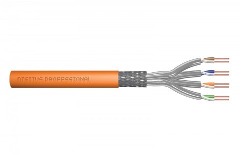 Digitus Kabel teleinformatyczny instalacyjny kat.7, S/FTP, Dca, drut, AWG 23/1, LSOH, 50m, pomarańczowy Digitus Kabel teleinformatyczny instalacyjny kat.7, S/FTP, Dca, drut, AWG 23/1, LSOH, 50m, pomarańczowy
