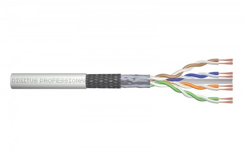 Digitus Kabel teleinformatyczny patchcordowy kat.6, SF/UTP, linka, AWG 26/7, LSOH, 100m, szary, karton Digitus Kabel teleinformatyczny patchcordowy kat.6, SF/UTP, linka, AWG 26/7, LSOH, 100m, szary, karton