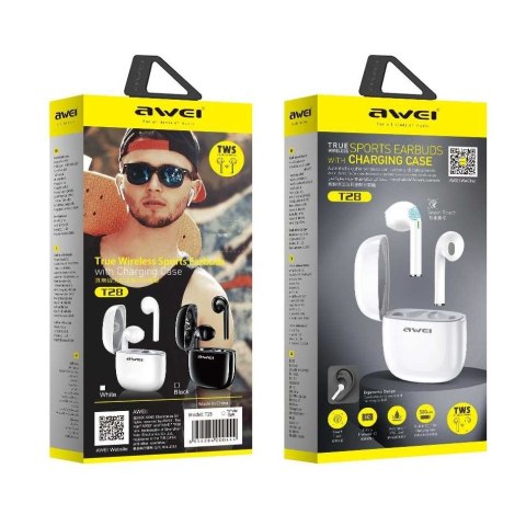 AWEI Słuchawki Bluetooth T28 TWS+stacja dokująca Białe AWEI Słuchawki Bluetooth T28 TWS+stacja dokująca Białe