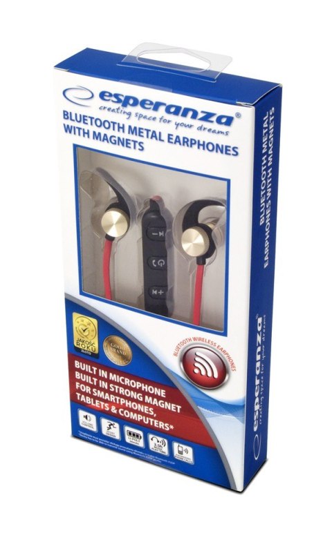 Esperanza Słuchawki douszne Bluetooth metalowe Miedziane Esperanza Słuchawki douszne Bluetooth metalowe Miedziane