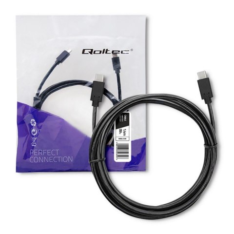 Qoltec Kabel USB 3.1 typ C męski | USB 3.1 typ C męski | 1.4m | Czarny Qoltec Kabel USB 3.1 typ C męski | USB 3.1 typ C męski | 1.4m | Czarny