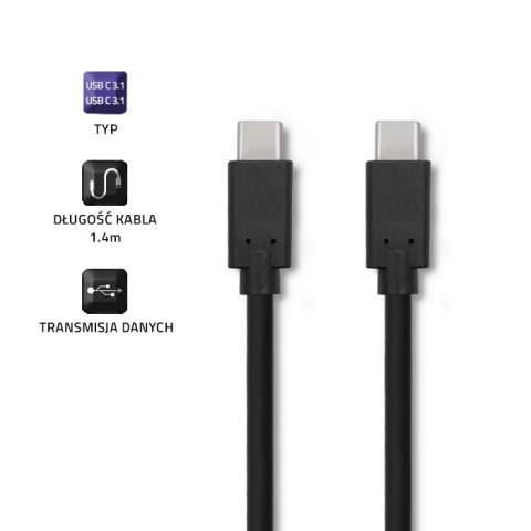 Qoltec Kabel USB 3.1 typ C męski | USB 3.1 typ C męski | 1.4m | Czarny Qoltec Kabel USB 3.1 typ C męski | USB 3.1 typ C męski | 1.4m | Czarny