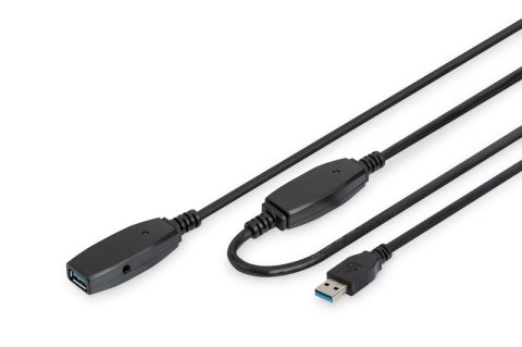 Digitus Kabel przedłużający USB 3.0 SuperSpeed Typ USB A/USB A M/Ż aktywny 15m Czarny Digitus Kabel przedłużający USB 3.0 SuperSpeed Typ USB A/USB A M/Ż aktywny 15m Czarny