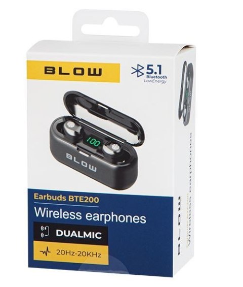 BLOW Słuchawki Earbuds BTE200 czarne BLOW Słuchawki Earbuds BTE200 czarne